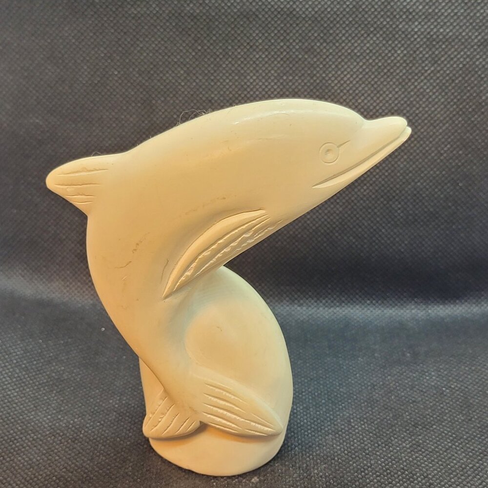 Handmade Soap Stone Dolphin Carved Africian Folk Art